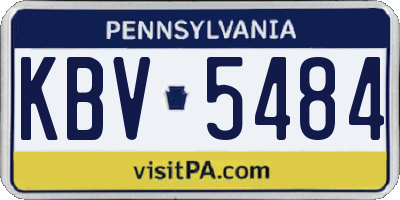 PA license plate KBV5484