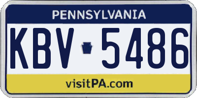 PA license plate KBV5486