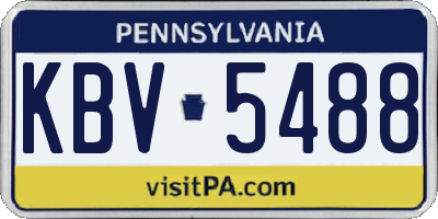 PA license plate KBV5488