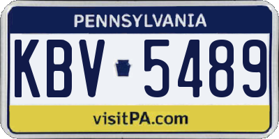 PA license plate KBV5489