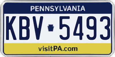 PA license plate KBV5493