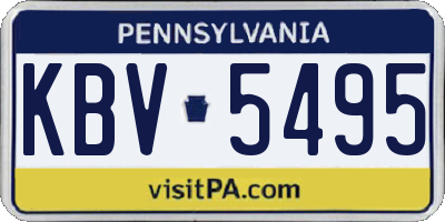 PA license plate KBV5495