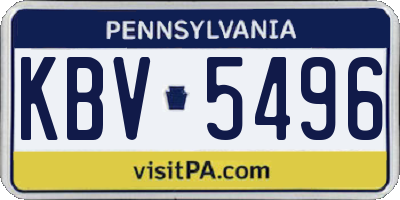 PA license plate KBV5496