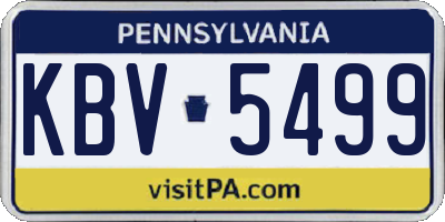 PA license plate KBV5499
