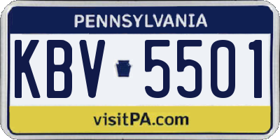 PA license plate KBV5501