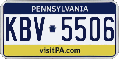 PA license plate KBV5506