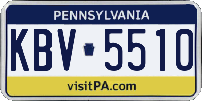 PA license plate KBV5510