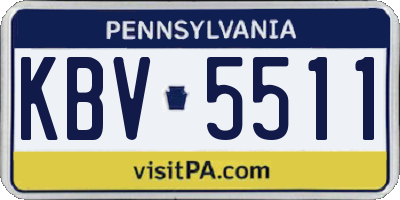 PA license plate KBV5511
