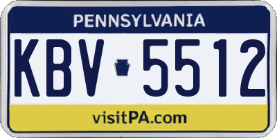 PA license plate KBV5512