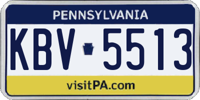 PA license plate KBV5513