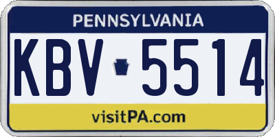 PA license plate KBV5514