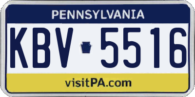 PA license plate KBV5516
