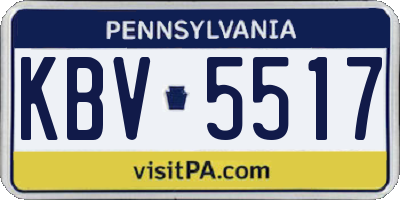 PA license plate KBV5517