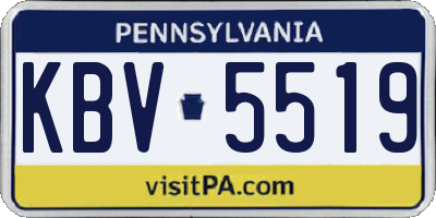 PA license plate KBV5519