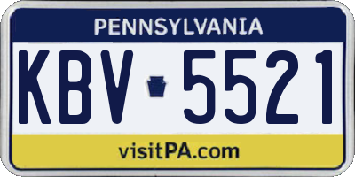 PA license plate KBV5521