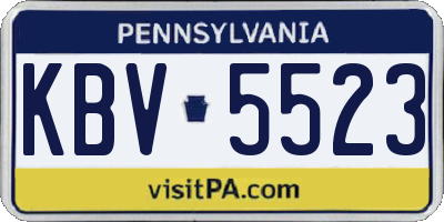 PA license plate KBV5523
