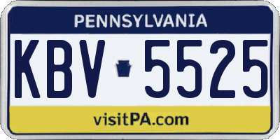 PA license plate KBV5525