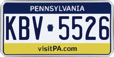 PA license plate KBV5526