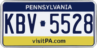 PA license plate KBV5528