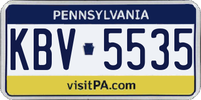 PA license plate KBV5535