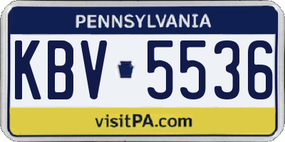 PA license plate KBV5536