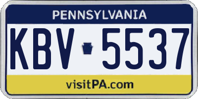 PA license plate KBV5537
