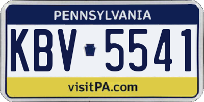 PA license plate KBV5541