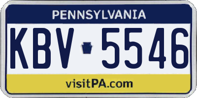 PA license plate KBV5546