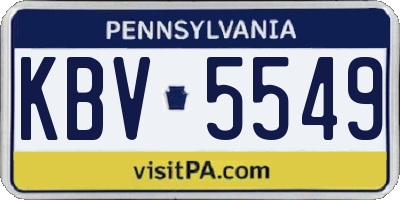 PA license plate KBV5549