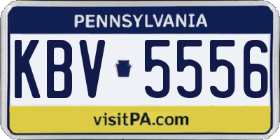 PA license plate KBV5556