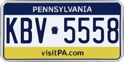 PA license plate KBV5558