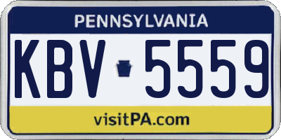 PA license plate KBV5559