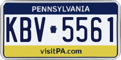 PA license plate KBV5561