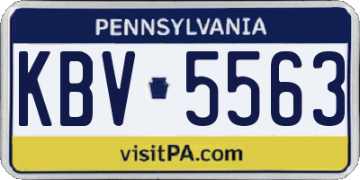 PA license plate KBV5563