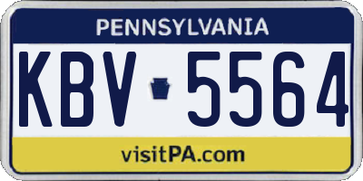 PA license plate KBV5564