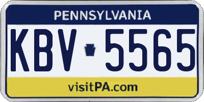 PA license plate KBV5565