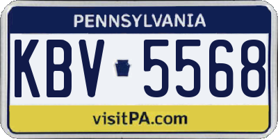 PA license plate KBV5568