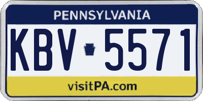 PA license plate KBV5571