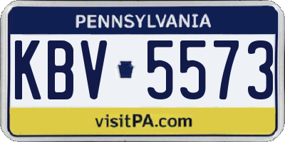 PA license plate KBV5573