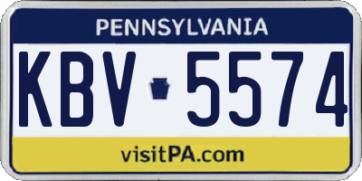 PA license plate KBV5574