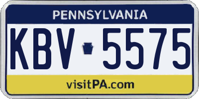 PA license plate KBV5575