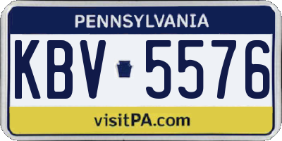 PA license plate KBV5576