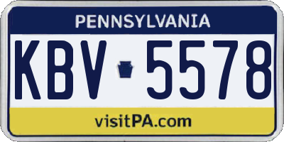 PA license plate KBV5578