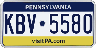 PA license plate KBV5580