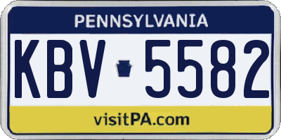 PA license plate KBV5582