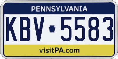 PA license plate KBV5583