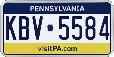 PA license plate KBV5584