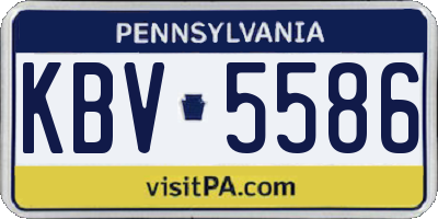 PA license plate KBV5586