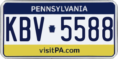 PA license plate KBV5588