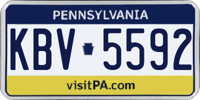 PA license plate KBV5592